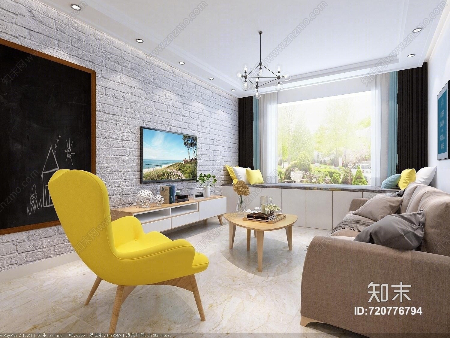 北欧客餐厅3D模型下载【ID:720776794】