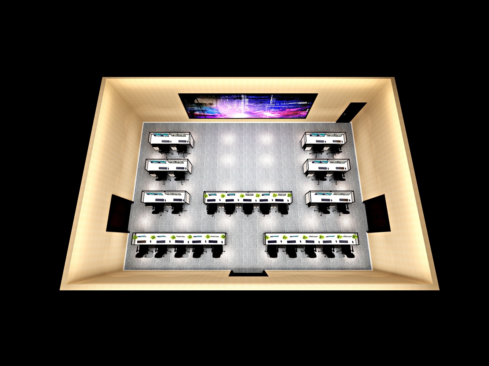 现代指挥大厅3D模型下载【ID:720778717】