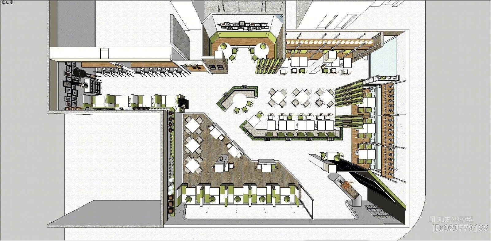 现代餐饮空间SU模型下载【ID:920779155】
