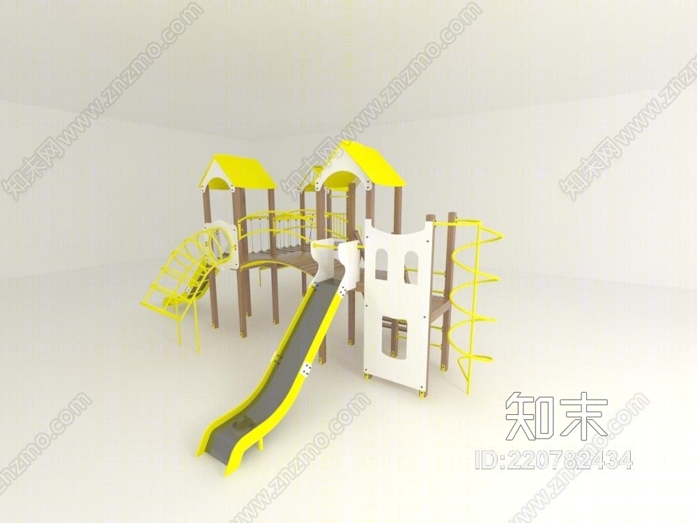 北欧儿童滑梯组合3D模型下载【ID:220782434】