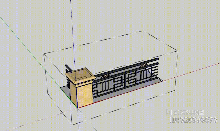 阳台栏杆素材SU模型下载【ID:320995573】