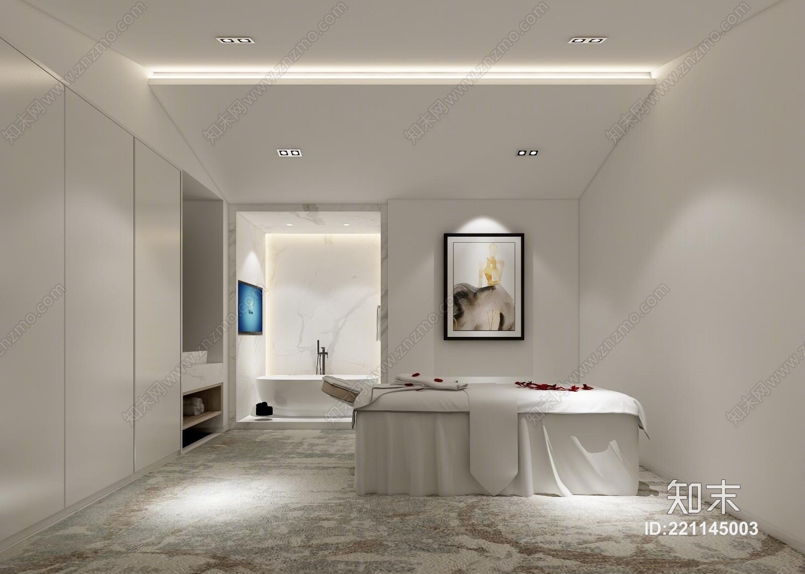 现代极简美容院3D模型下载【ID:221145003】