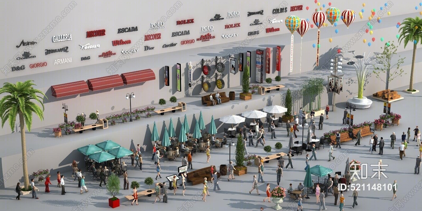 现代户外景观小品3D模型下载【ID:521148101】