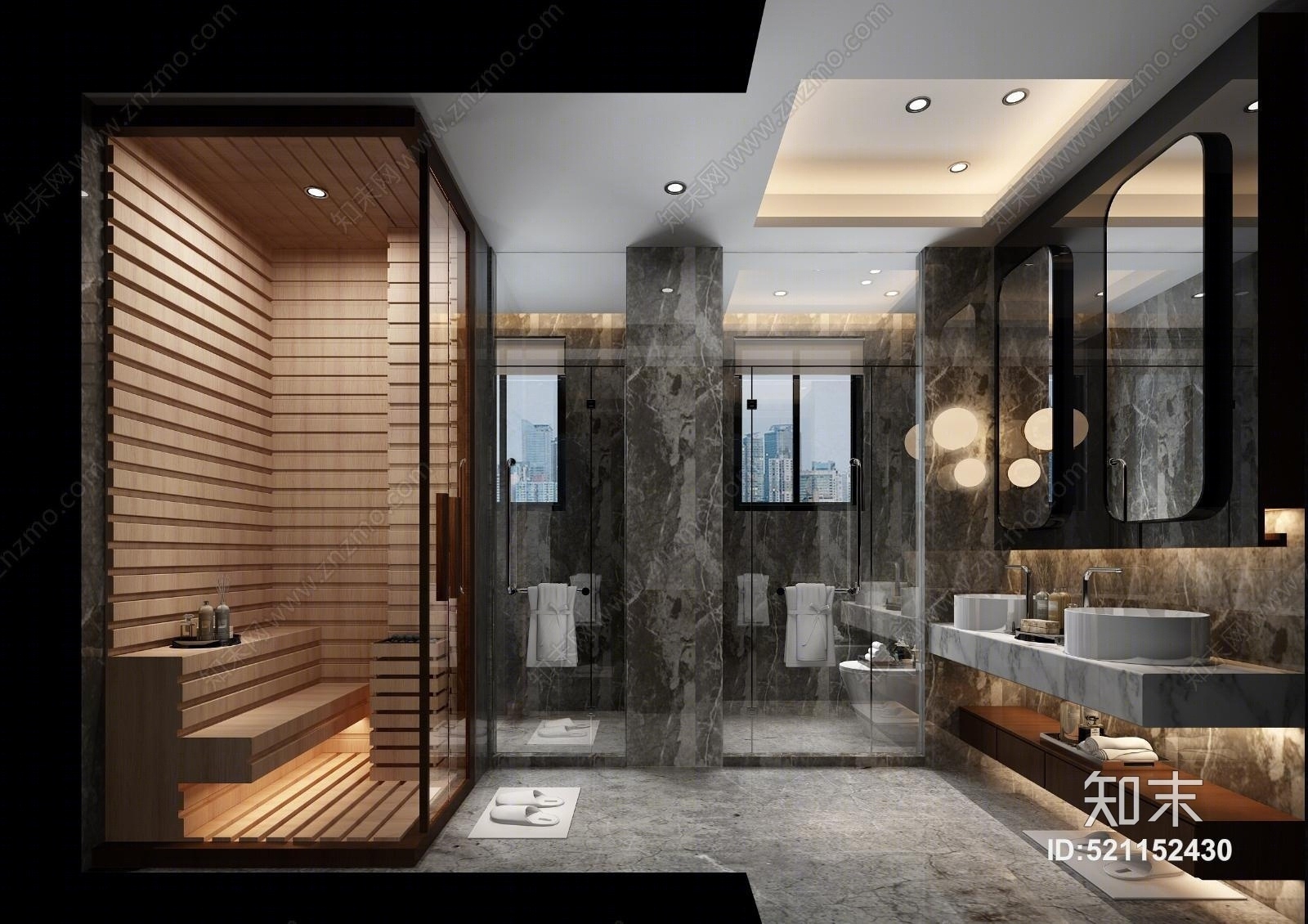 现代卫生间模型3D模型下载【ID:521152430】