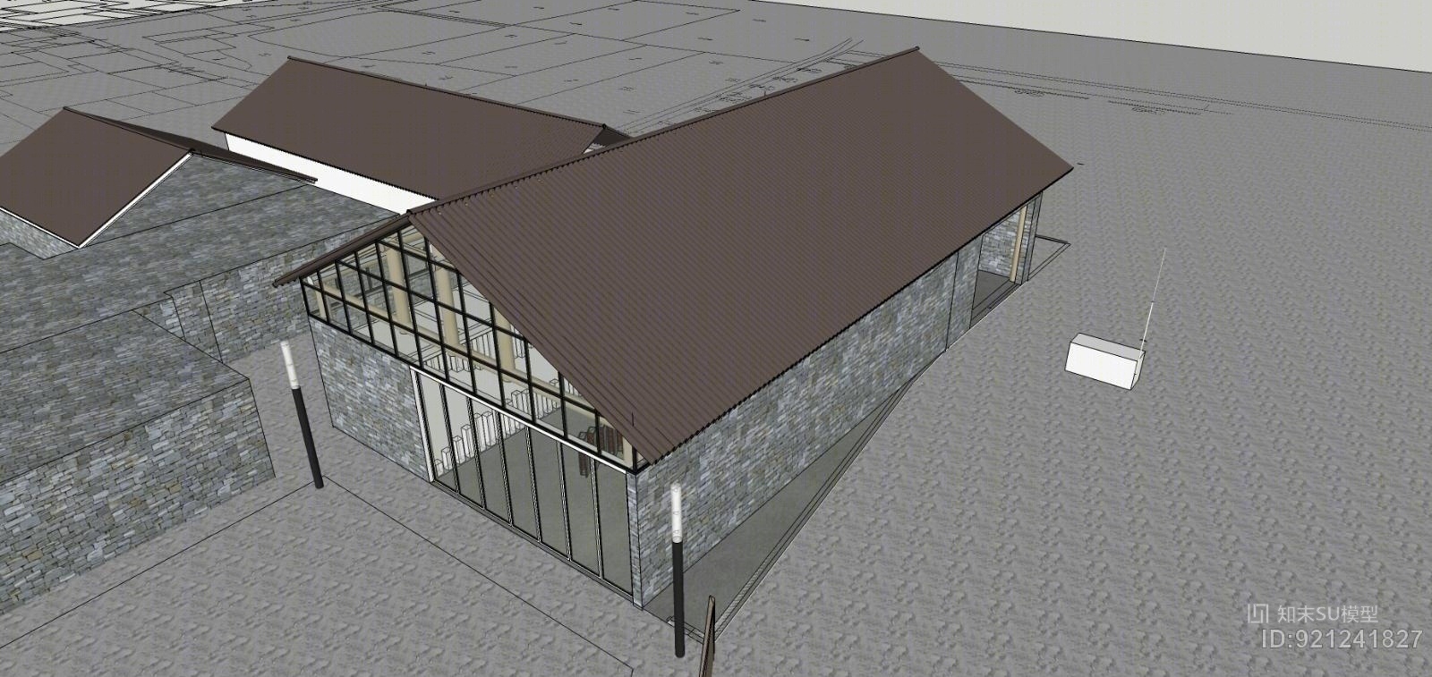 乡村风格的精品酒店SU模型下载【ID:921241827】