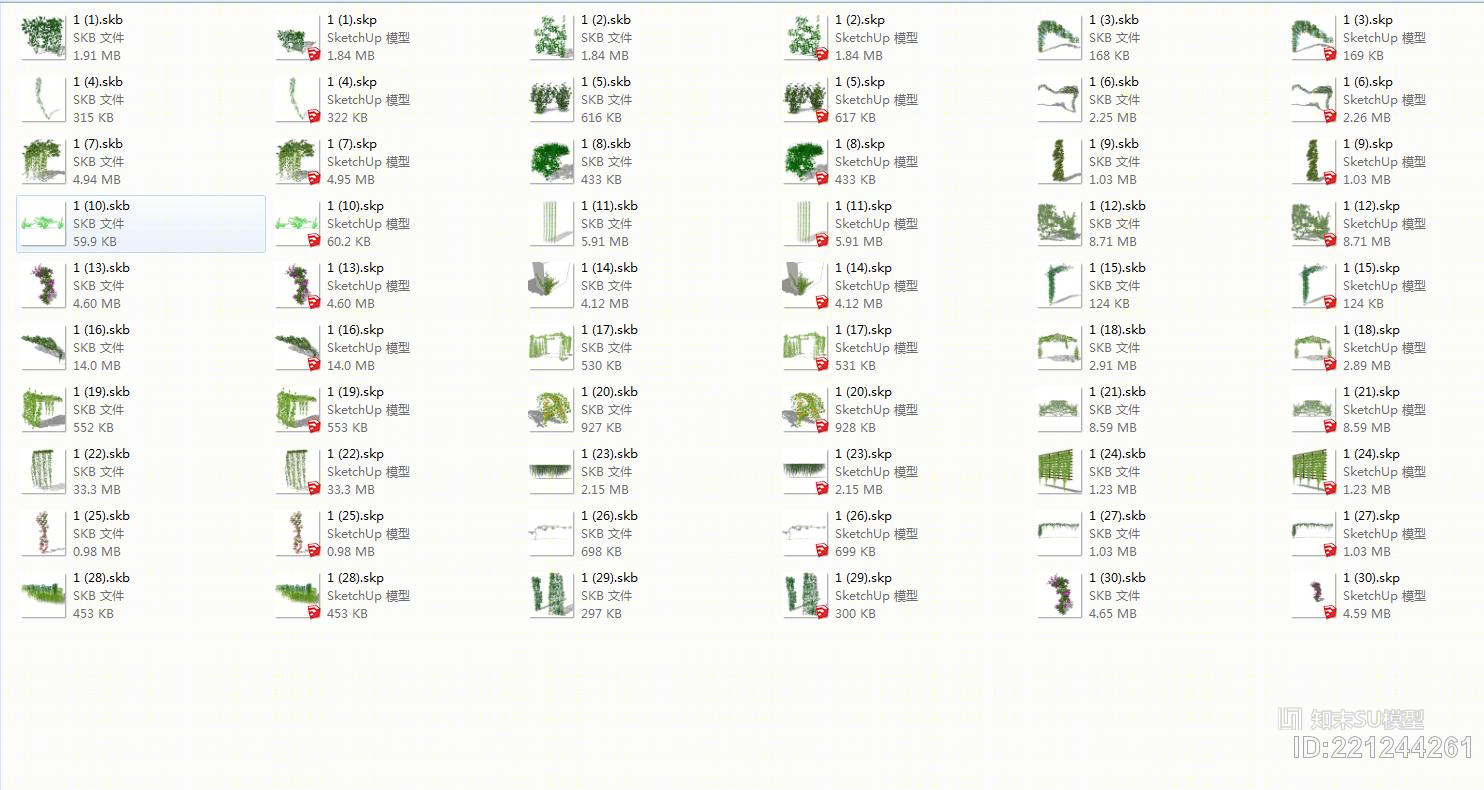 精品藤本植物集合SU模型下载【ID:221244261】
