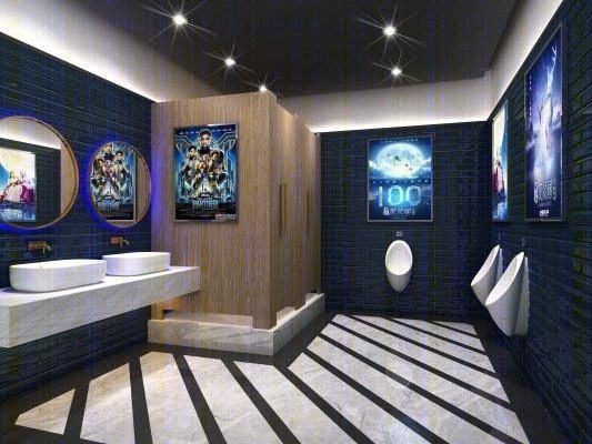 现代电影院卫生间3D模型下载【ID:521248126】