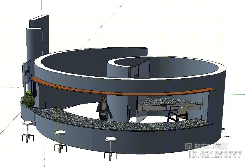 户外吧台SU模型下载【ID:621250757】
