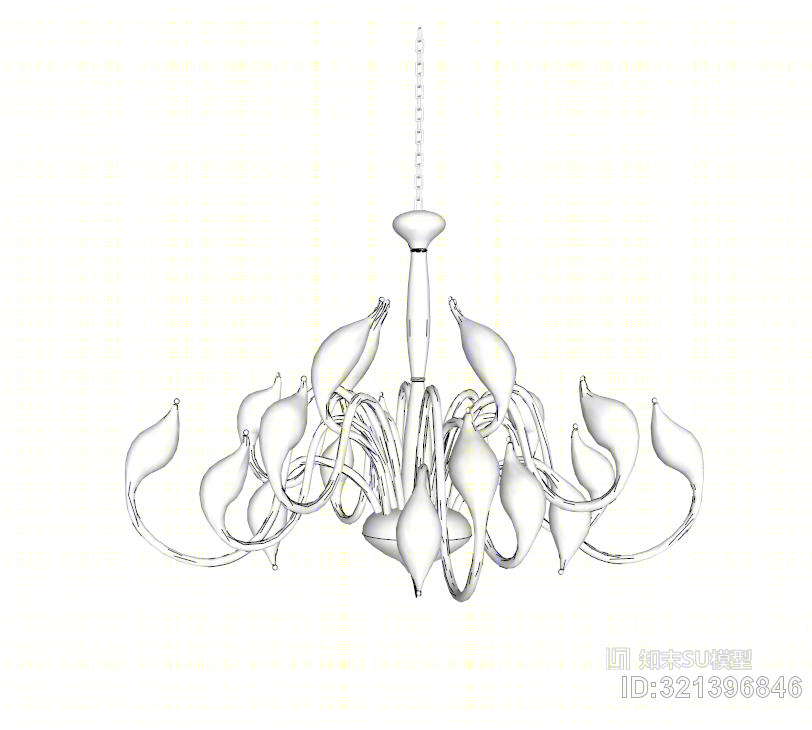 简洁天鹅灯SU模型下载【ID:321396846】