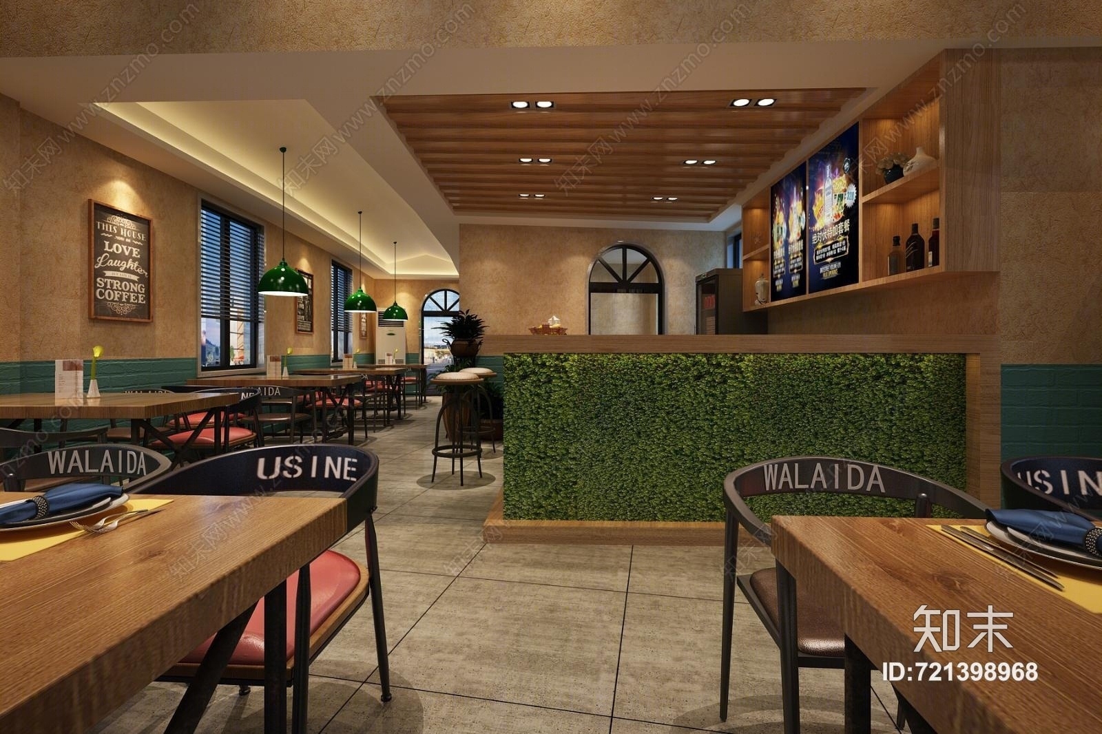 工业风格餐厅3D模型下载【ID:721398968】