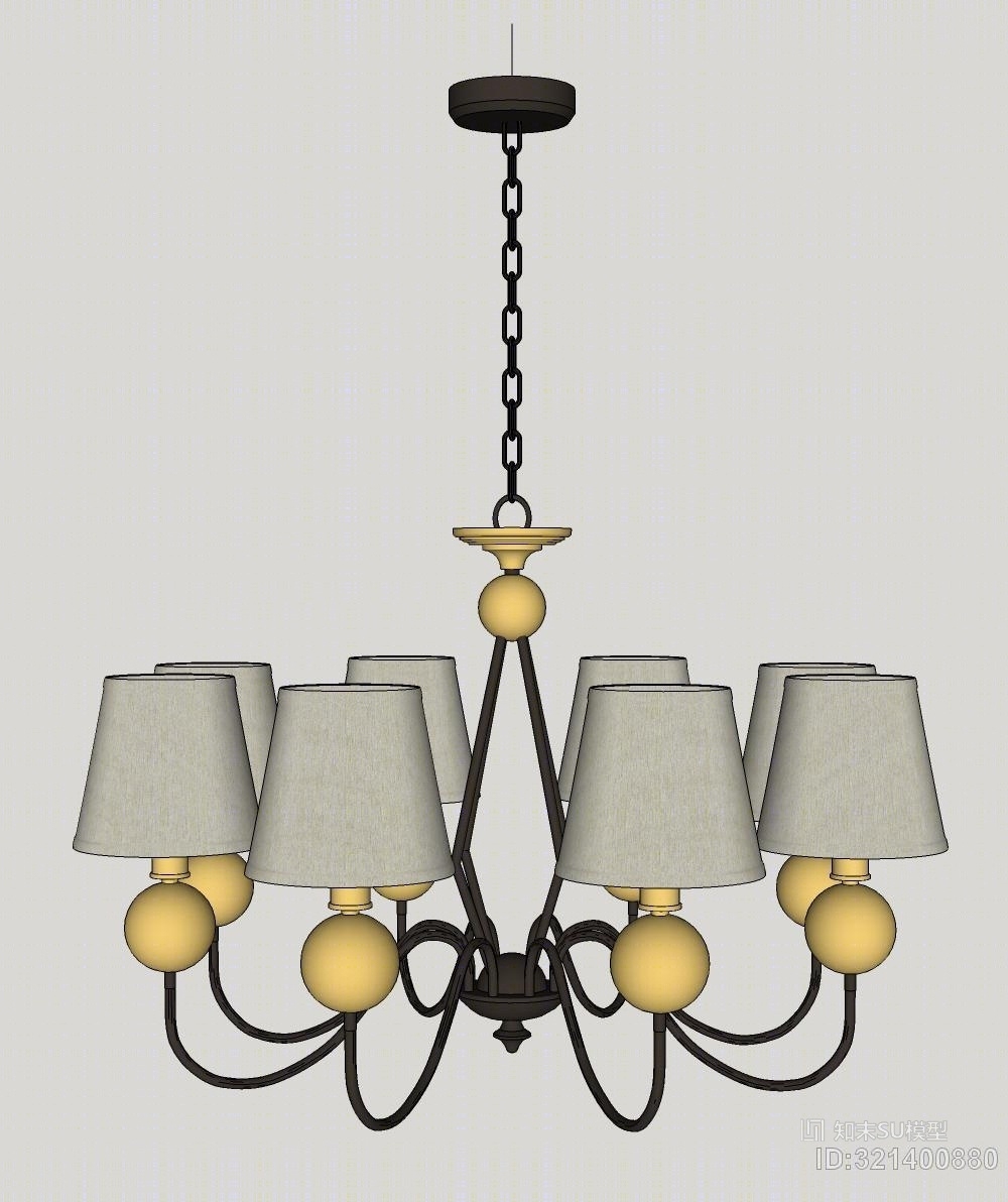 是美式客厅吊灯,id是321400880,格式是sketchup 2015,建议使用3dmax