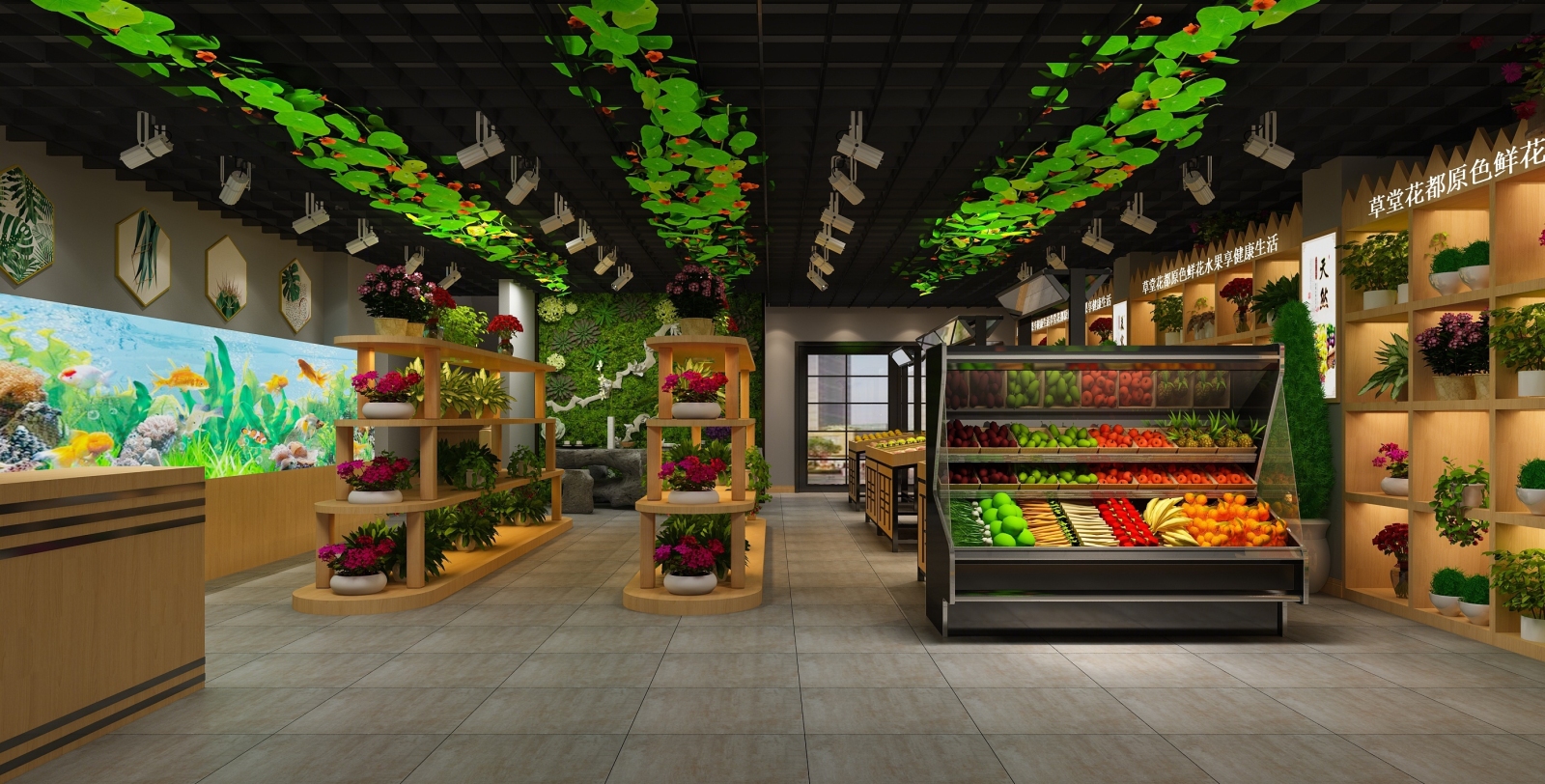 现代工业风水果店3D模型下载【ID:621404366】