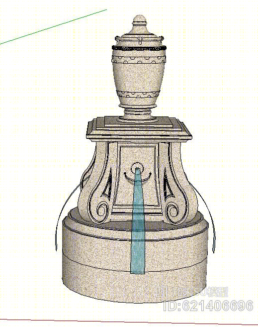 欧式+景观雕塑+花钵+小品SU模型下载【ID:621406696】