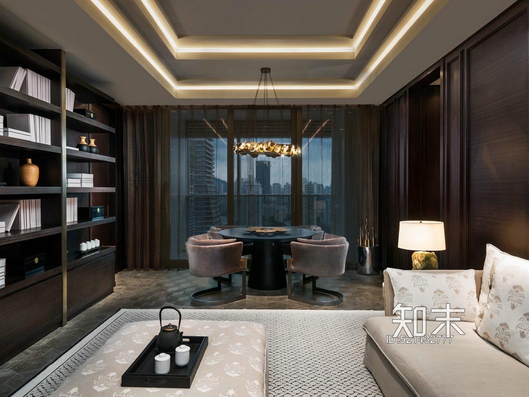 精致简约大气样板间设计施工图（含实景图）cad施工图下载【ID:521432777】
