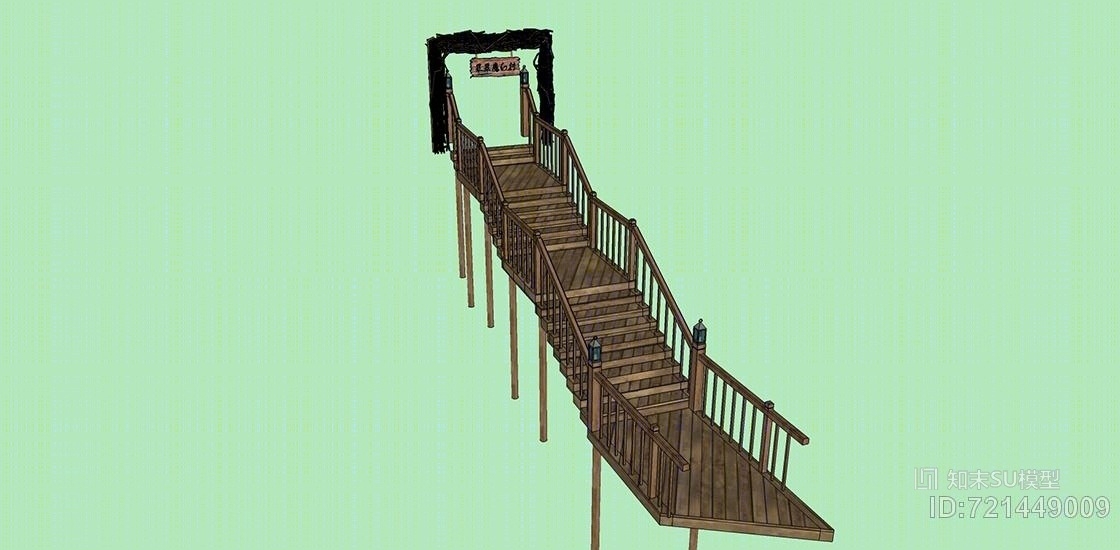 山地公园入口景观SU模型下载【ID:721449009】