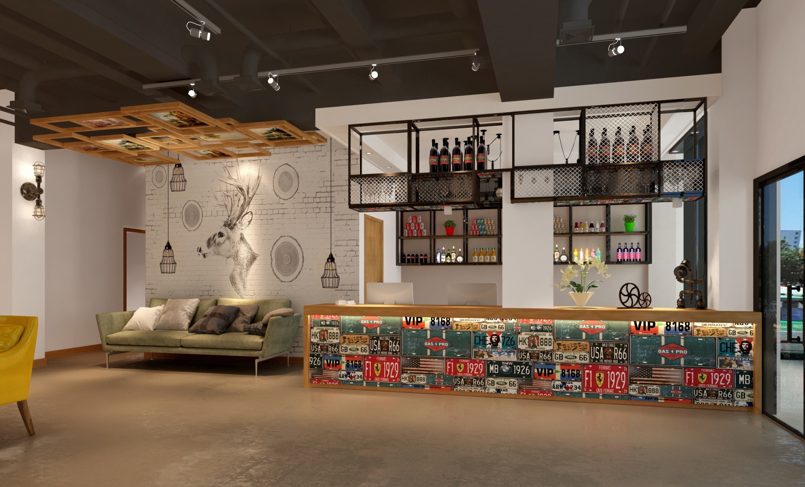 工业风网咖3D模型下载【ID:921533238】