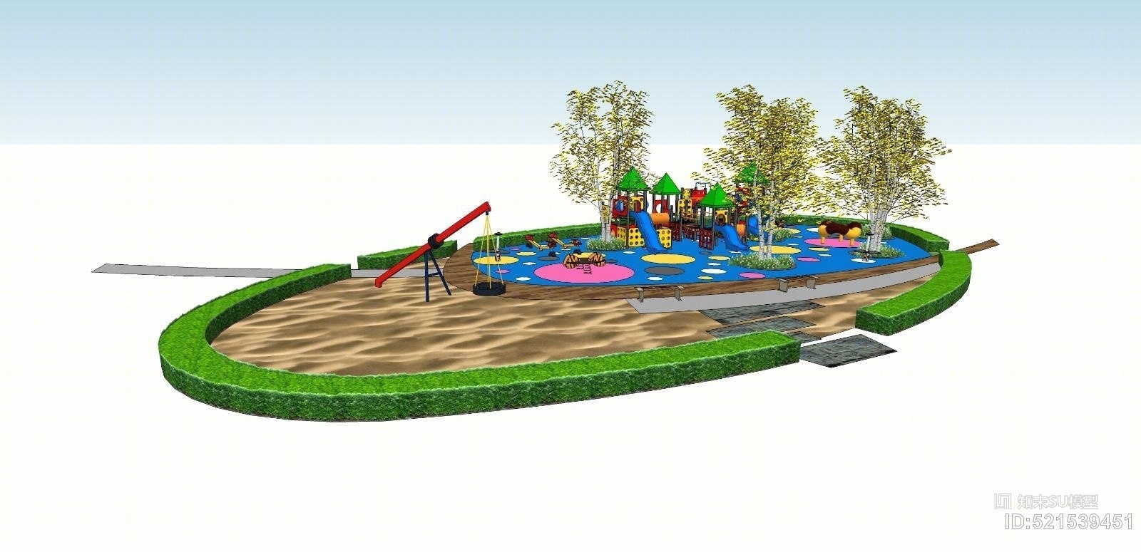 儿童活动+沙坑SU模型下载【ID:521539451】