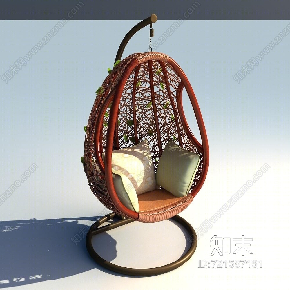 东南亚藤编吊篮阳台吊篮藤吊椅3D模型下载【ID:721587161】