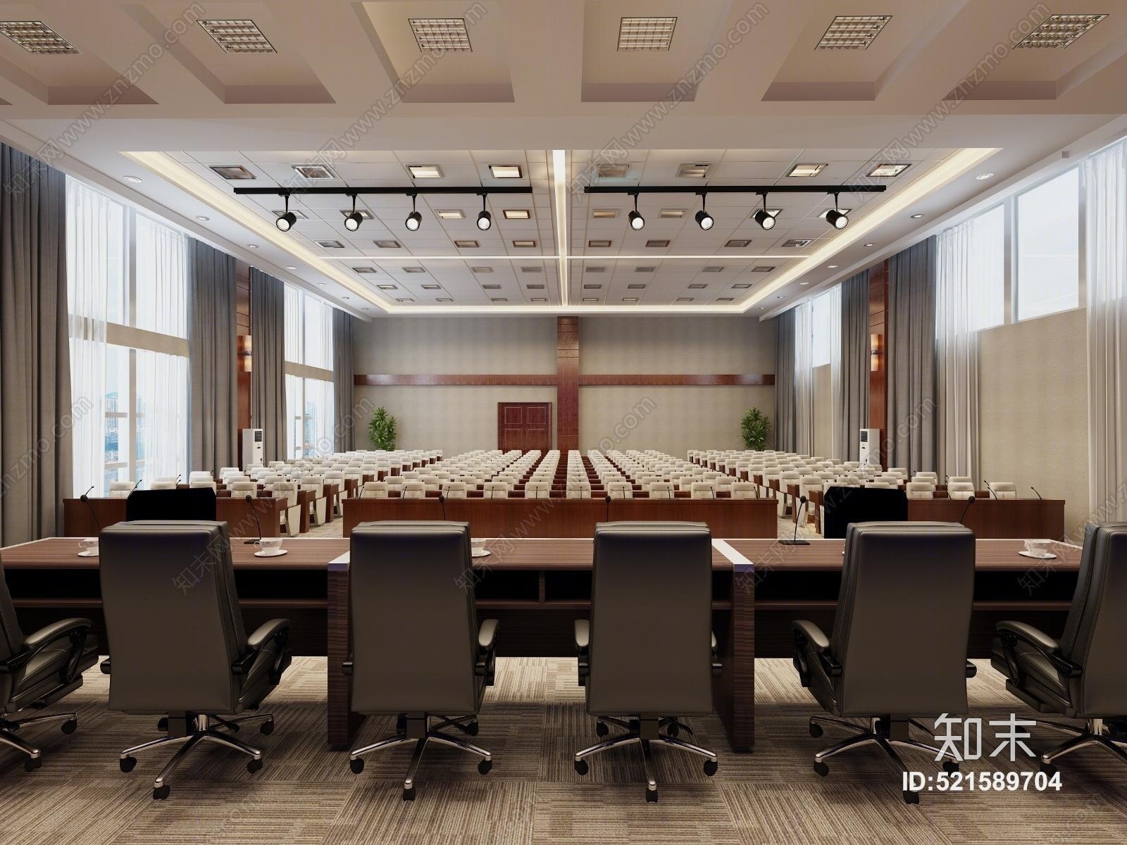 现代会议室3D模型下载【ID:521589704】