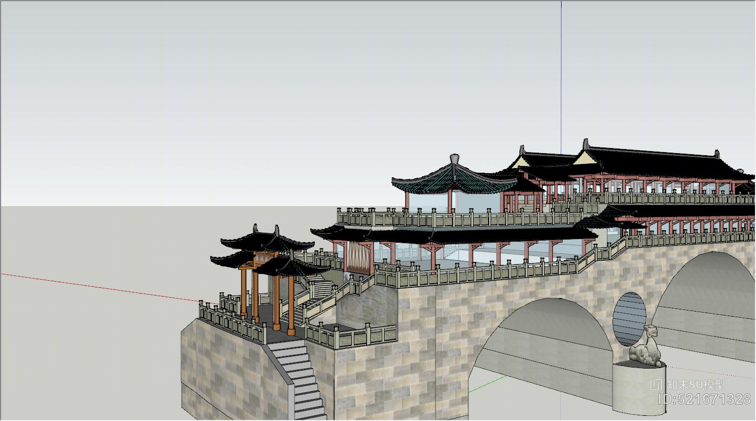 精细牌楼SU模型下载【ID:521671328】