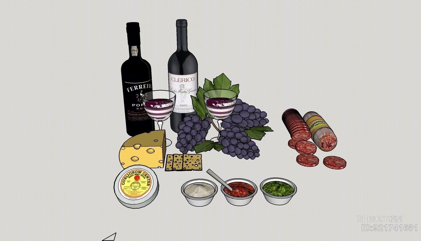葡萄酒SU模型下载【ID:921741681】