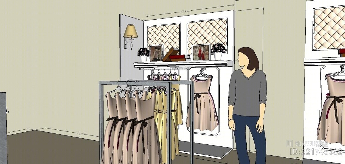 服装店道具SU模型下载【ID:221745382】