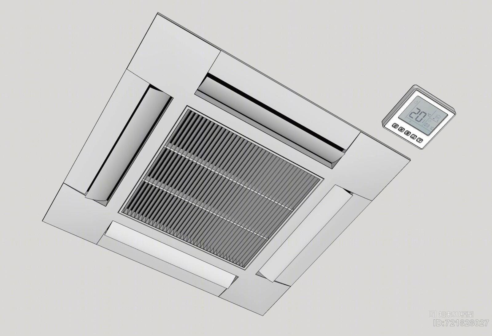 吸顶镶嵌式空调SU模型下载【ID:721828027】