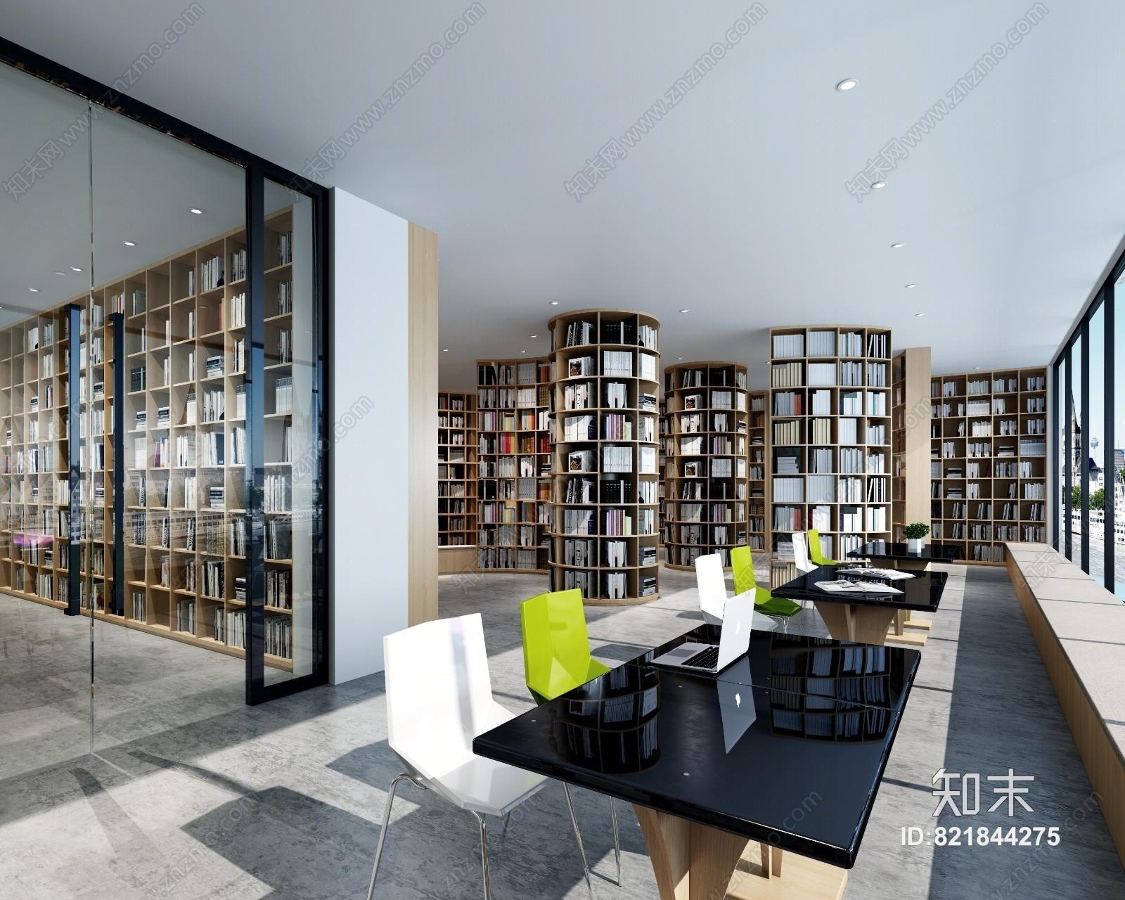 图书馆3D模型下载【ID:821844275】