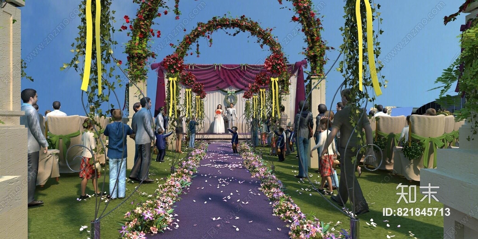 现代婚礼现场3D模型下载【ID:821845713】