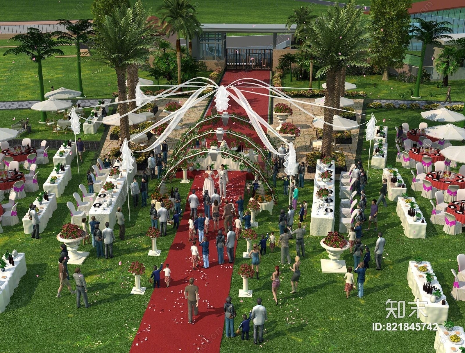 婚礼现场3D模型下载【ID:821845742】