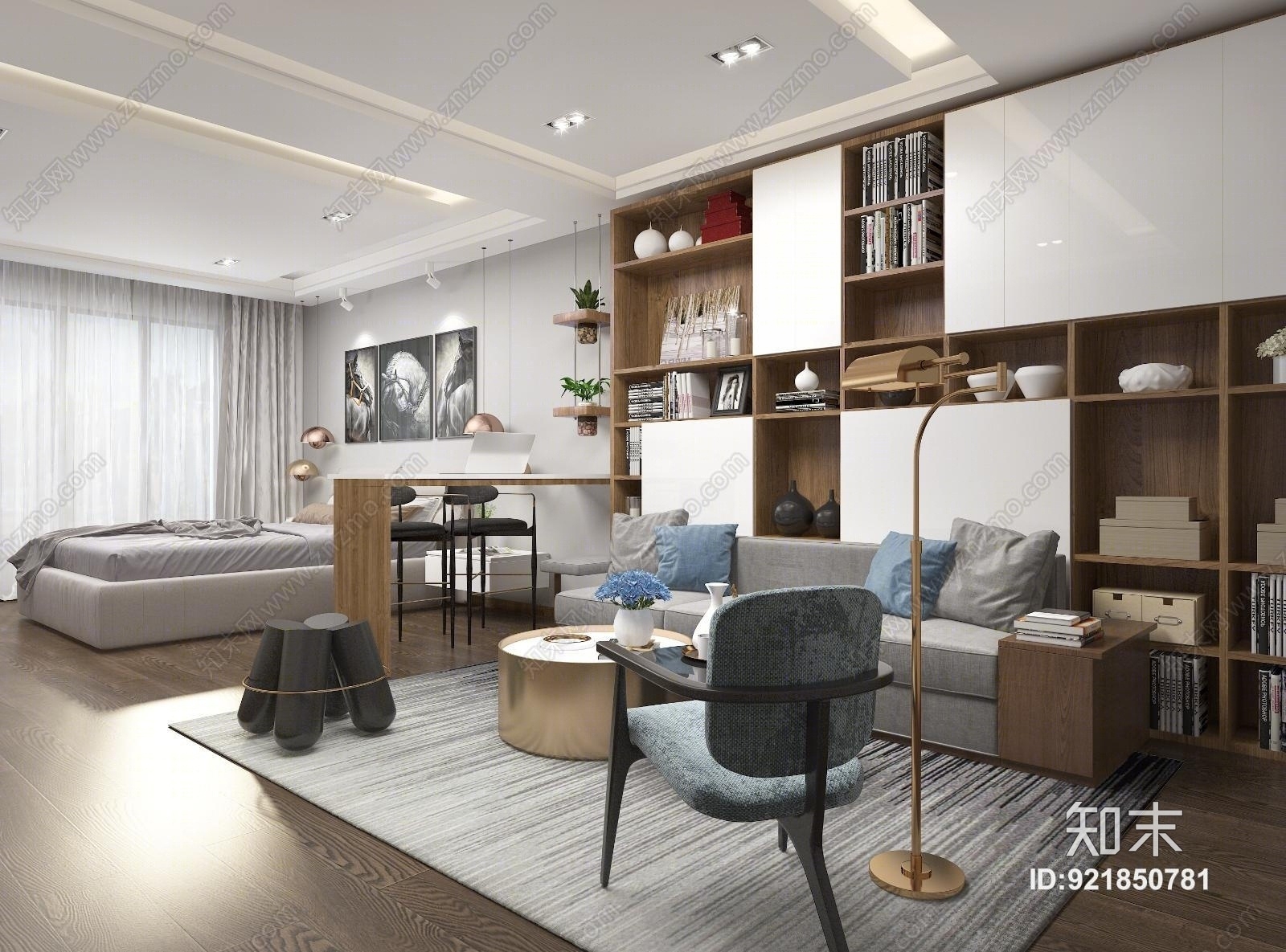 现代单身公寓3D模型下载【ID:921850781】