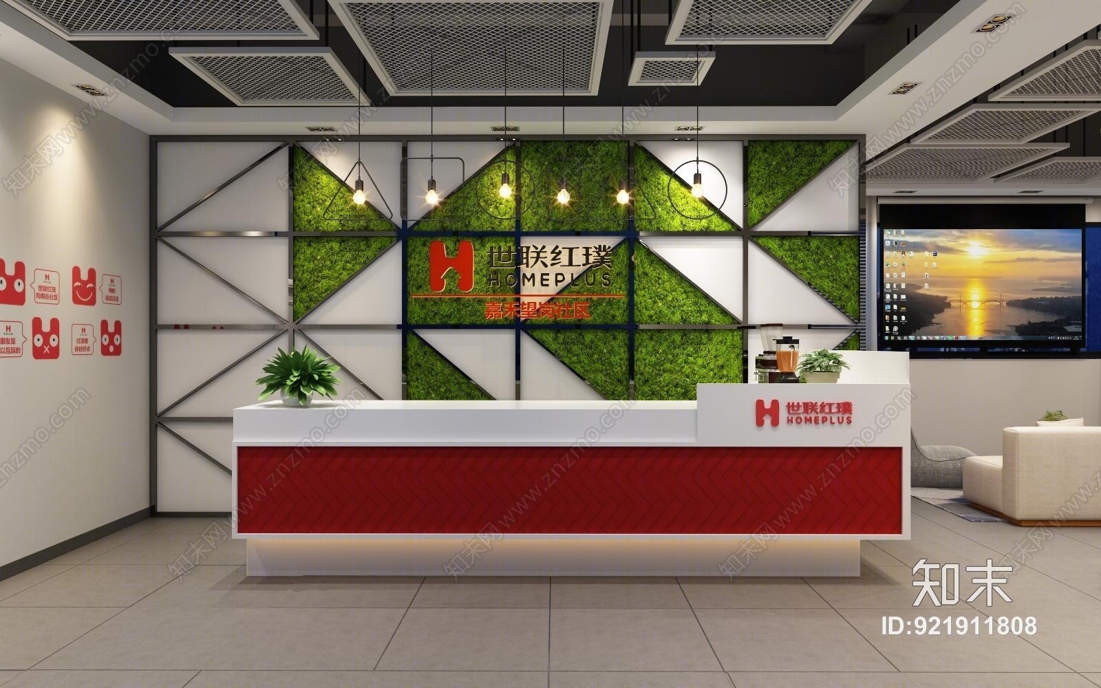 现代公共休闲健身区桌球投影前台3D模型下载【ID:921911808】