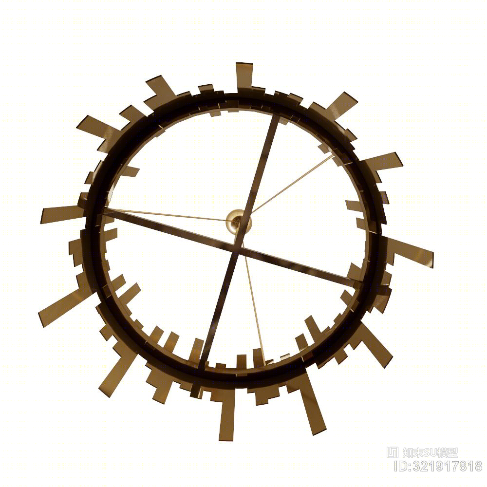 金属餐厅中式吊灯SU模型下载【ID:321917818】