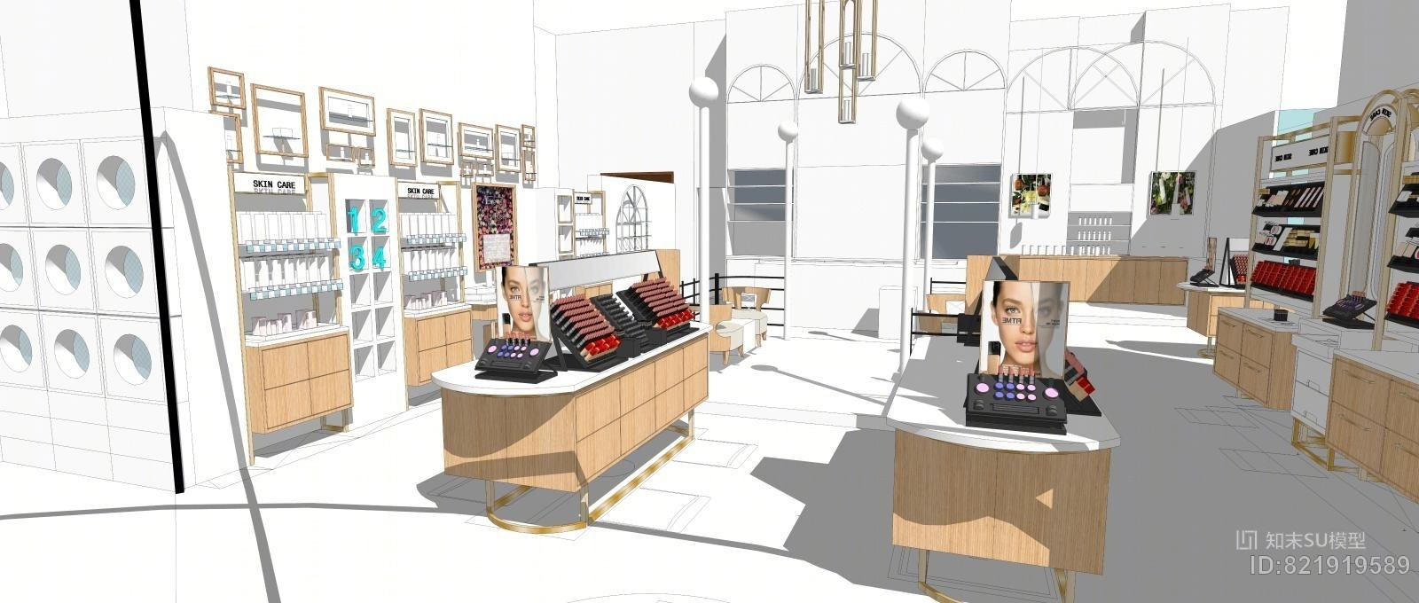 现代化妆品店铺SU模型下载【ID:821919589】