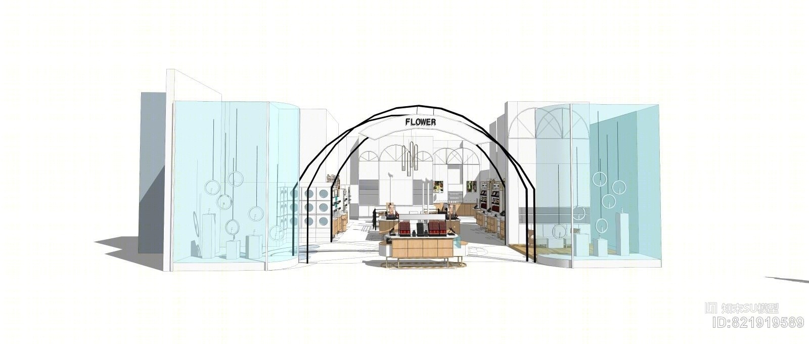 现代化妆品店铺SU模型下载【ID:821919589】