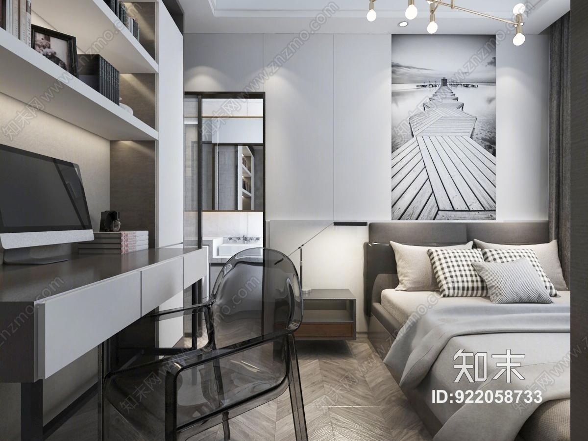 现代客厅3D模型下载【ID:922058733】