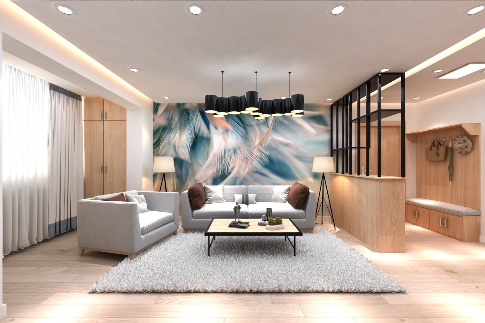 现代客厅3D模型下载【ID:922069787】