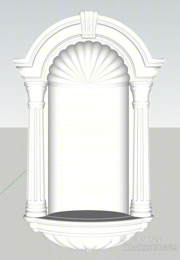 欧式构件罗马柱扇形构件SU模型下载【ID:422070889】