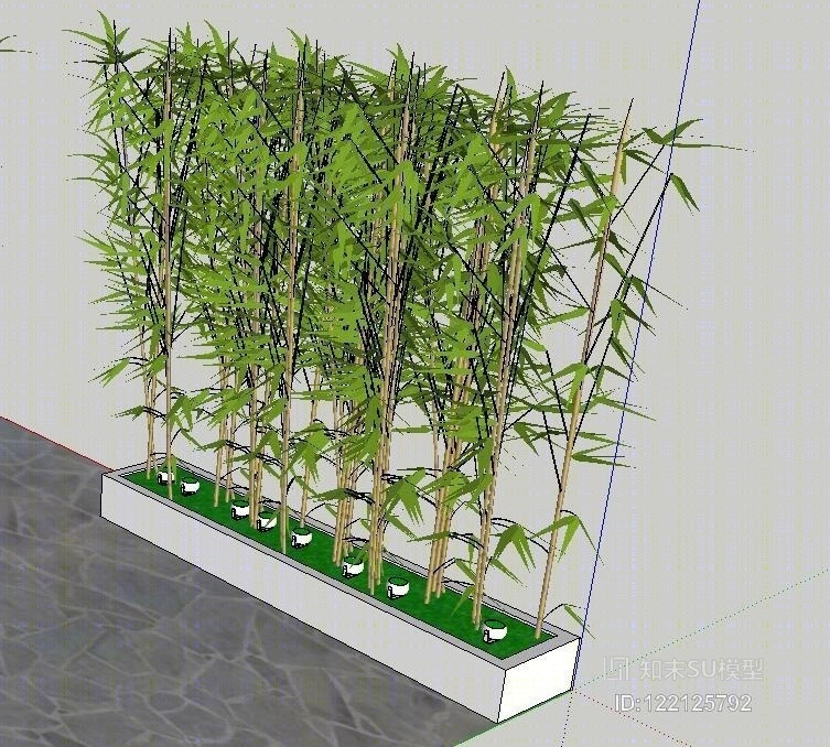 现代园林竹子模型SU模型下载【ID:122125792】