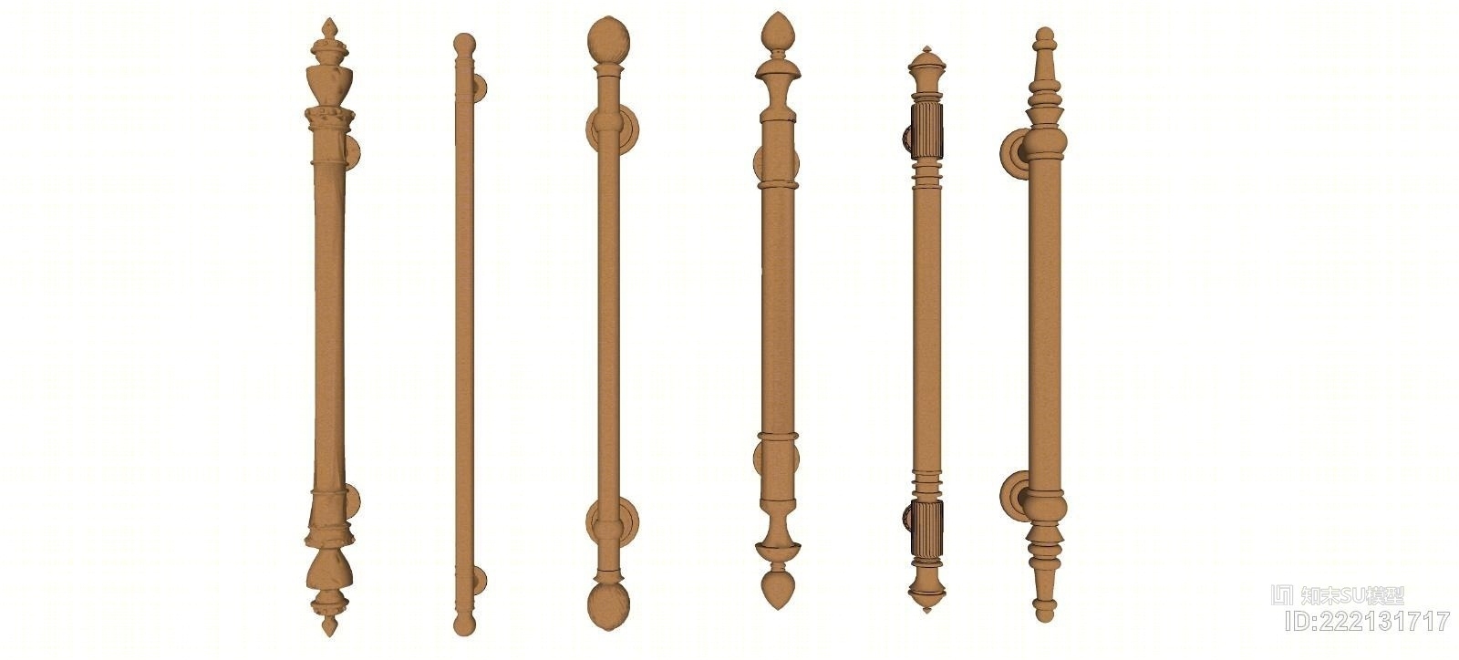 五金把手组合SU模型下载【ID:222131717】