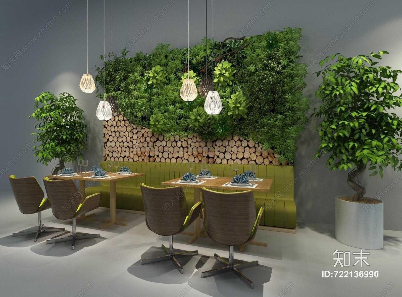 现代餐厅3D模型下载【ID:722136990】