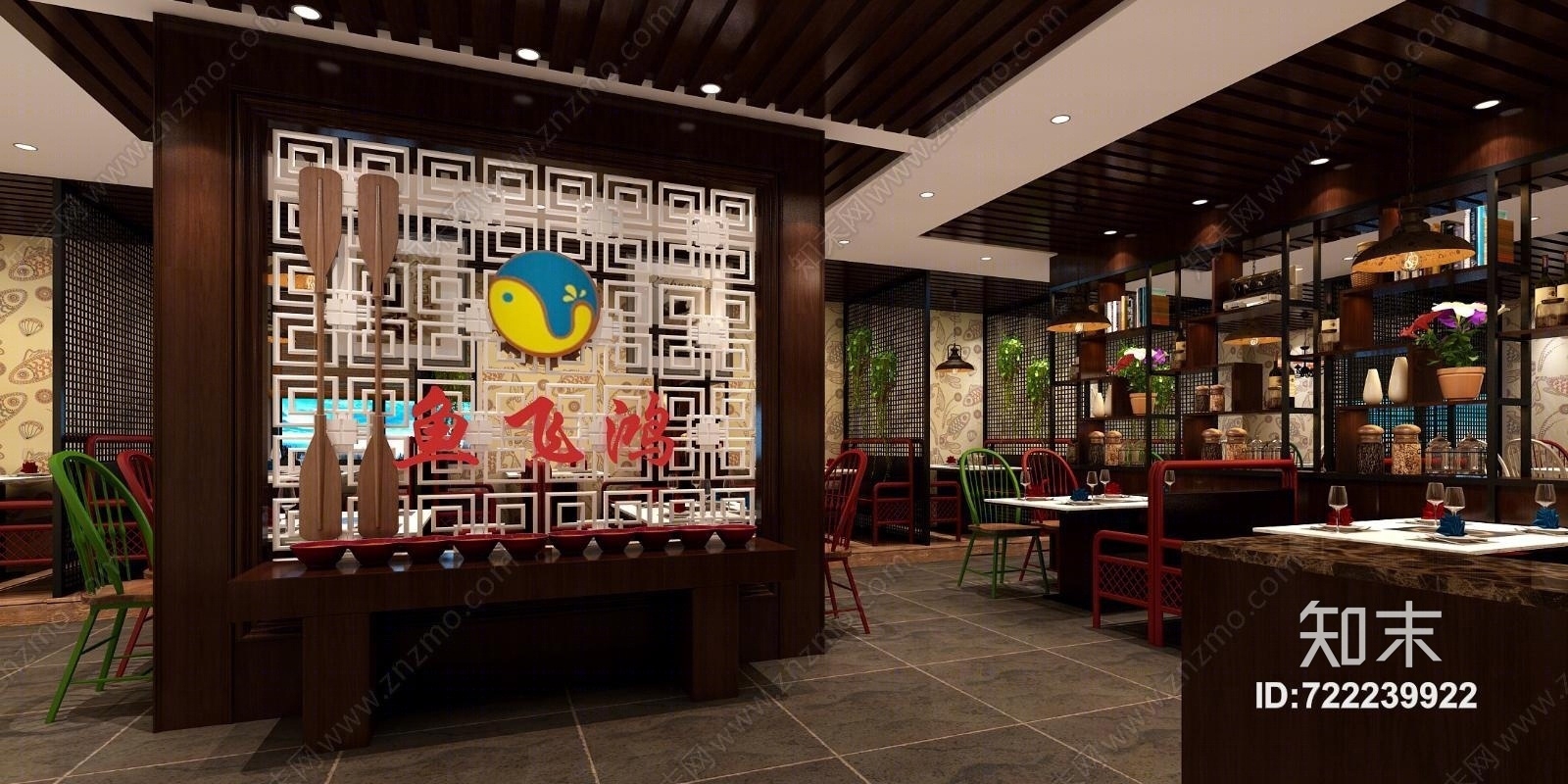 工业风餐厅3D模型下载【ID:722239922】