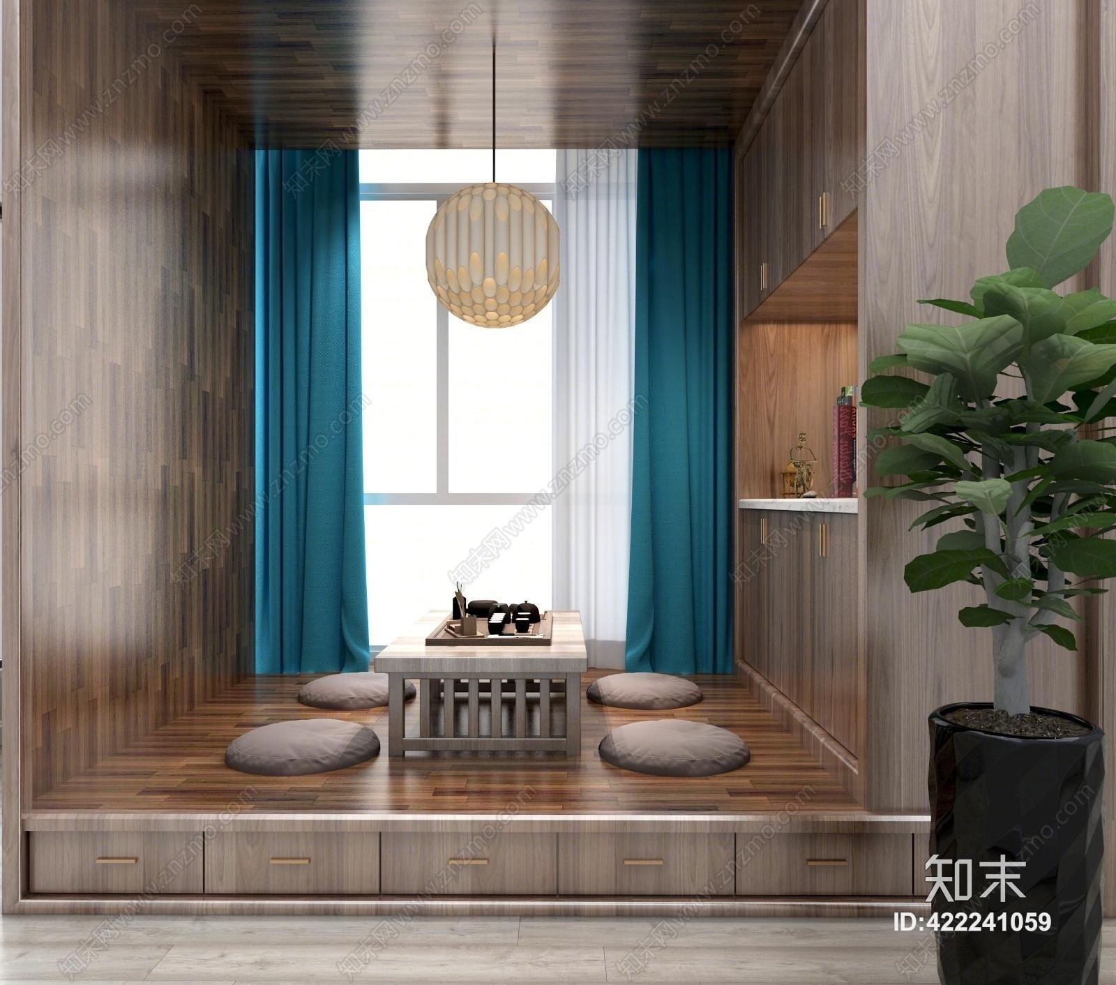 中式茶室3D模型下载【ID:422241059】