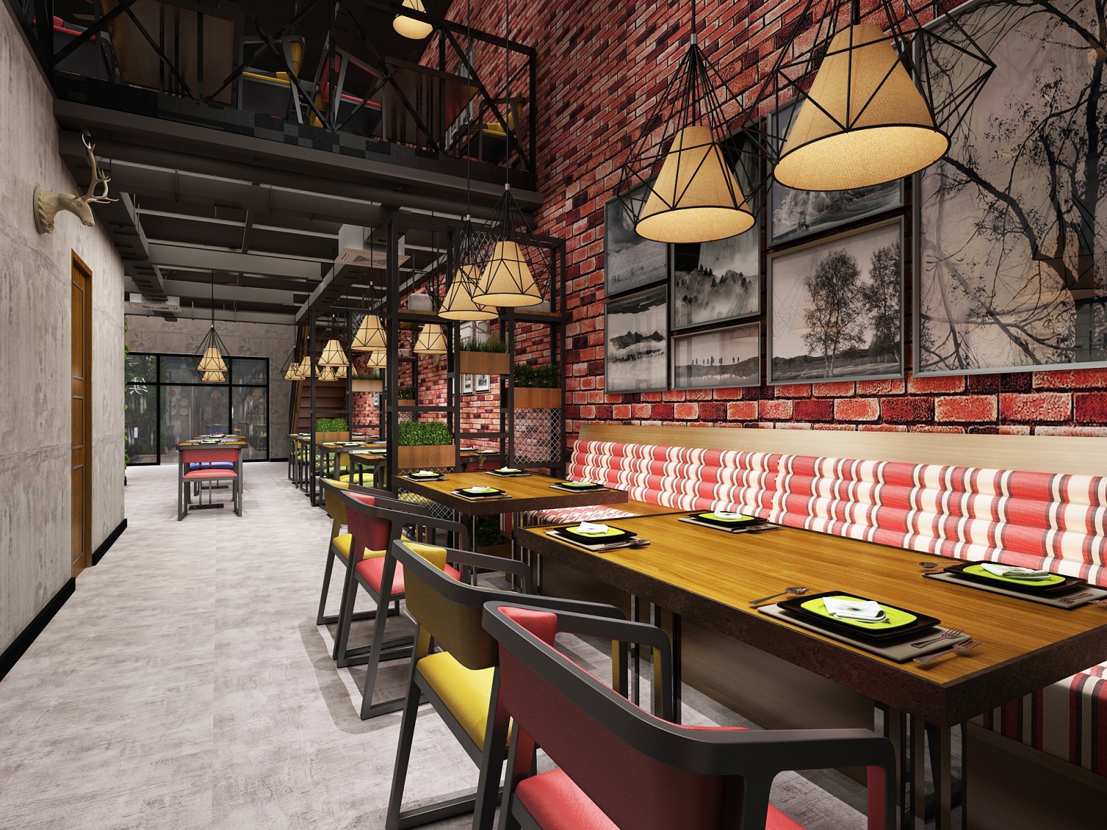 工业风餐厅3D模型下载【ID:722250942】