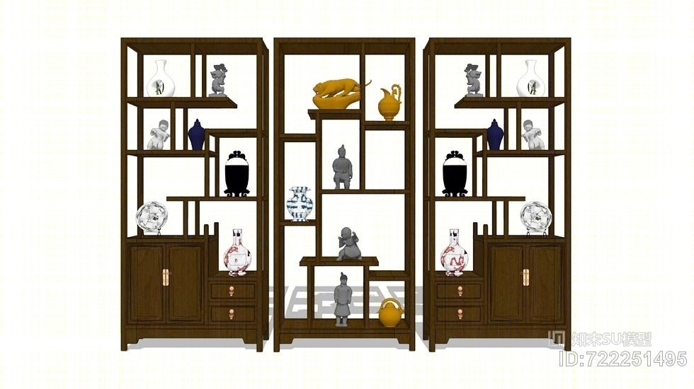 中式家具SU模型下载【ID:722251495】