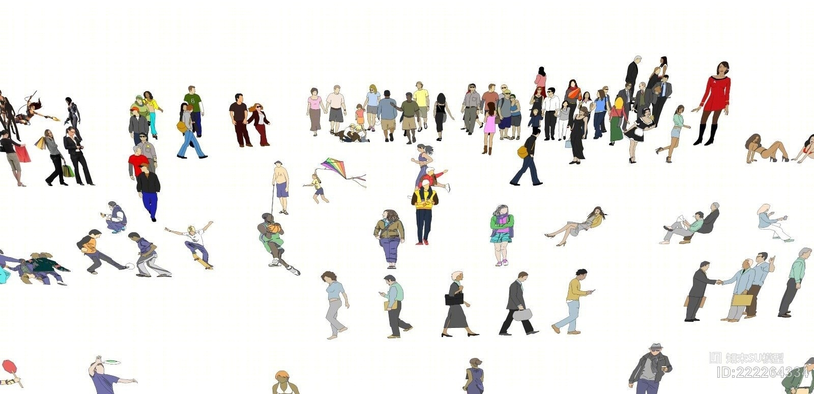 男人女人老人小孩人物大全SU模型下载【ID:222264334】