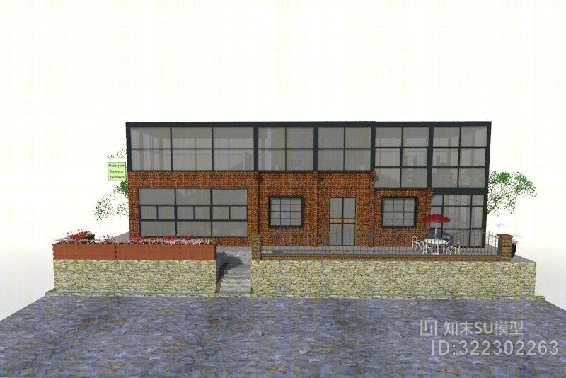 现代loft风格公司办公室茶水间SU模型下载【ID:322302263】