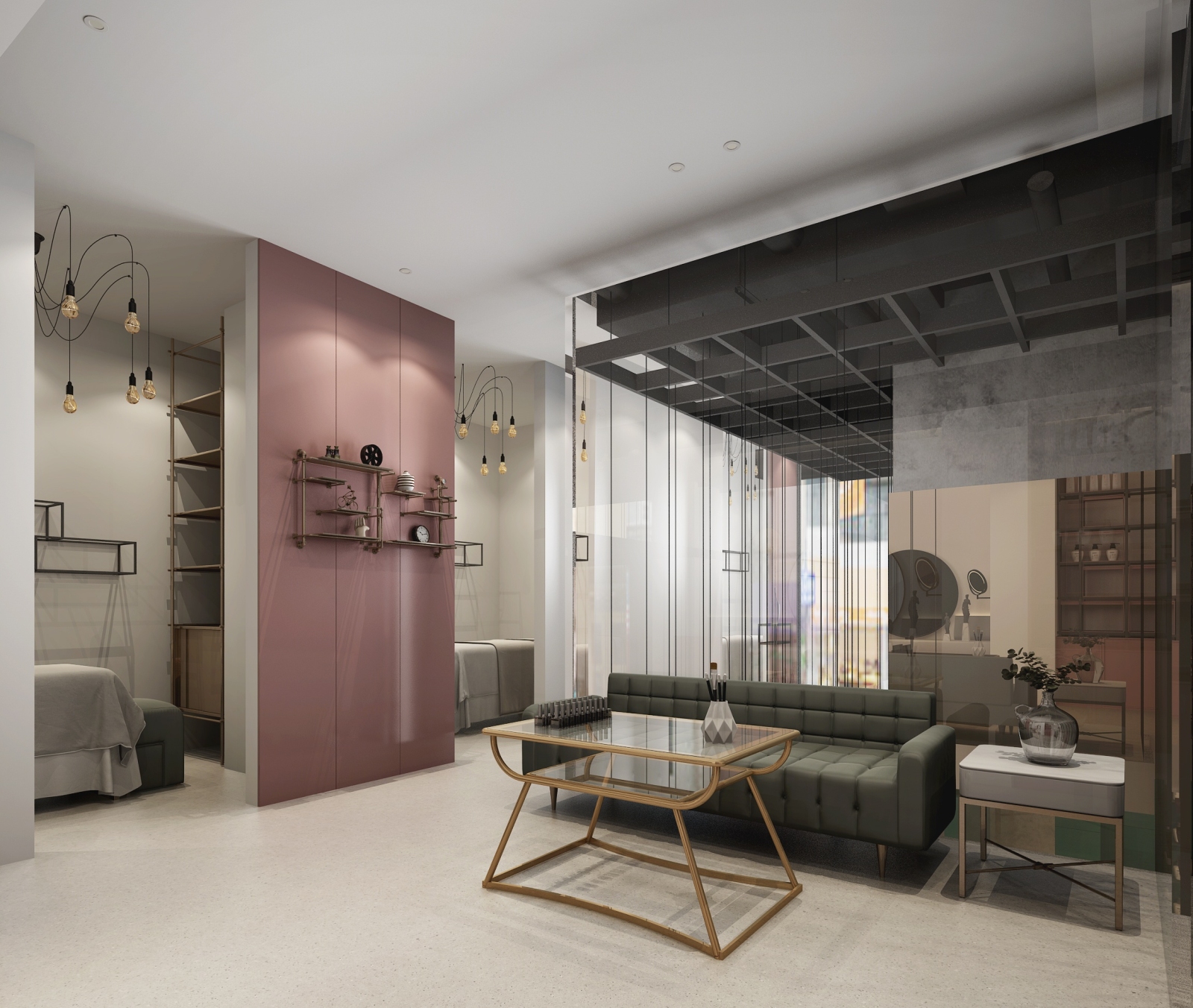 工业风创意理发店3D模型下载【ID:922505749】