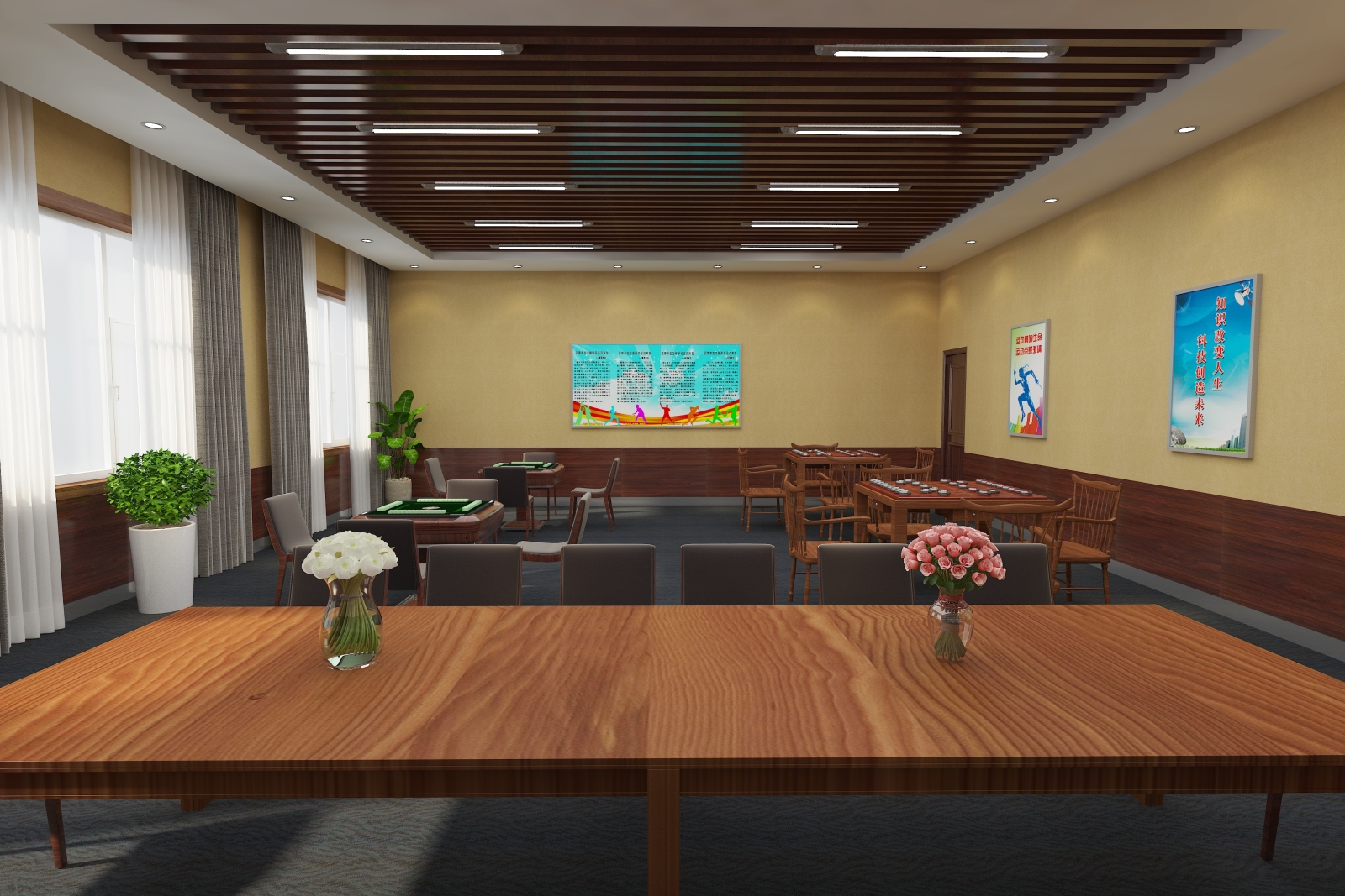 现代棋牌室3D模型下载【ID:422611625】
