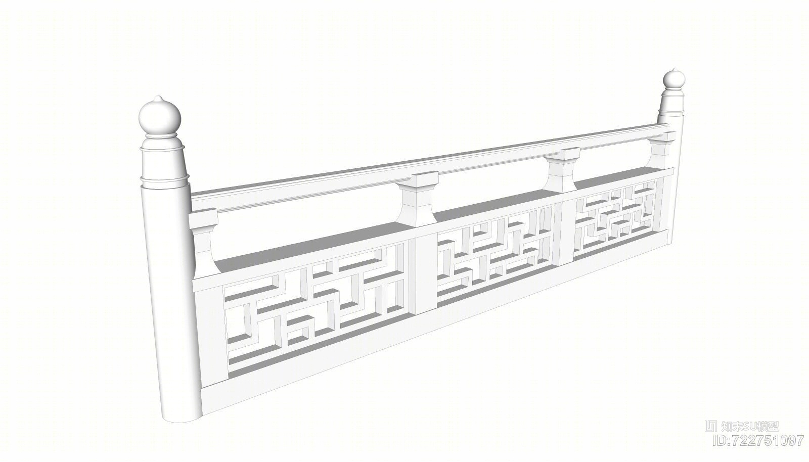 其他风格的特色围墙栏杆SU模型下载【ID:722751097】